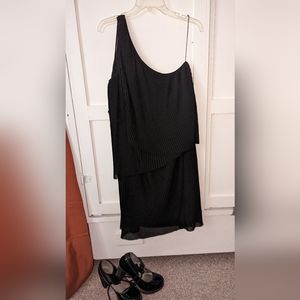 Michael Kors black one shoulder dress
